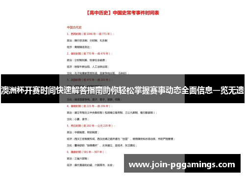 澳洲杯开赛时间快速解答指南助你轻松掌握赛事动态全面信息一览无遗
